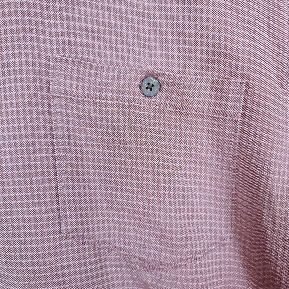 Tommy Bahama Men's 100% Silk Shirt Size M Burnt Orange Checks UNDERARM WEAR FLAW - Picture 3 of 16